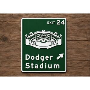 Dodger Stadium Los Angeles California Road Sign Exit 24 Street Highway Baseball
